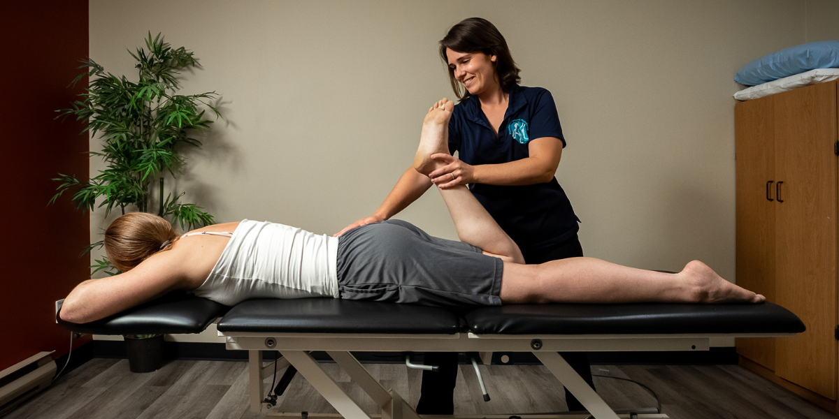 Physiotherapist applying manual therapy